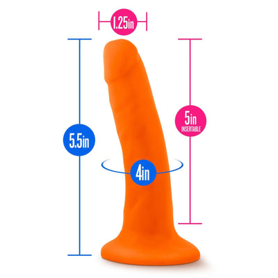 Neo - 5.5 Inch Dual Density Cock - Neon Orange - The Dildo Hub