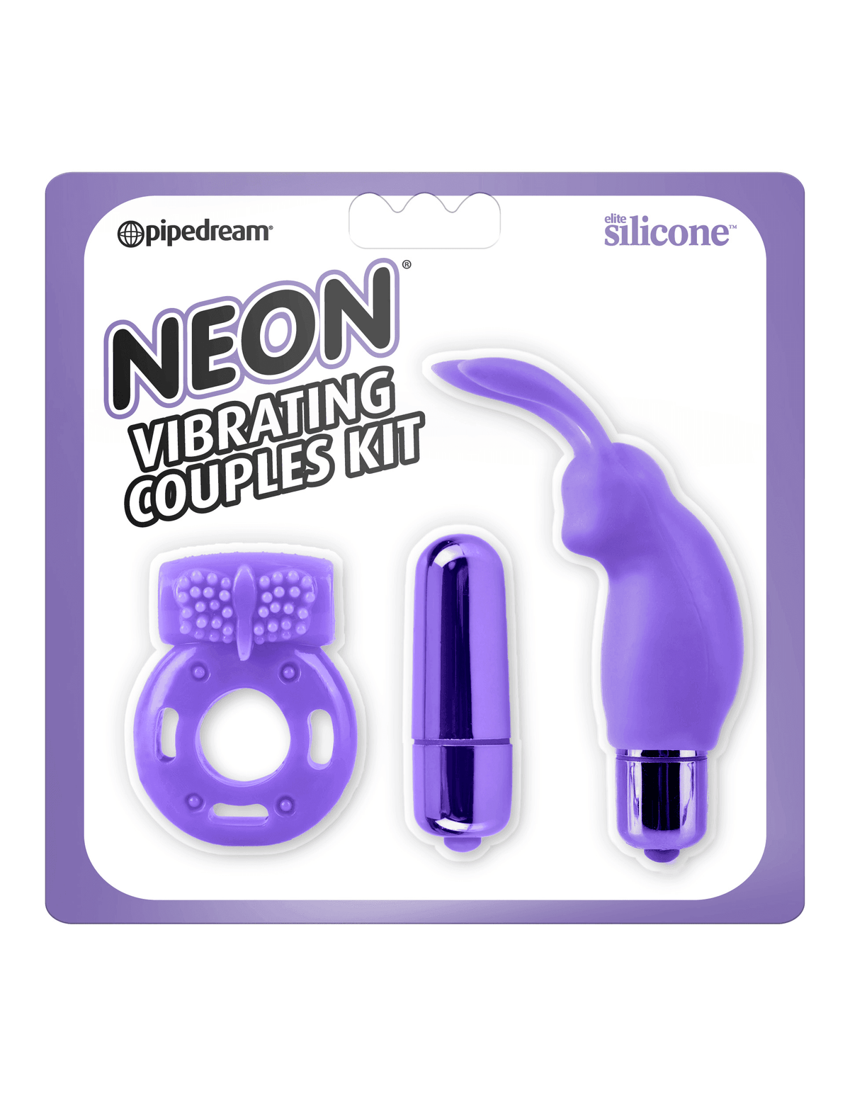 Neon Vibrating Couples Kit - Purple | Pipedream - The Dildo Hub
