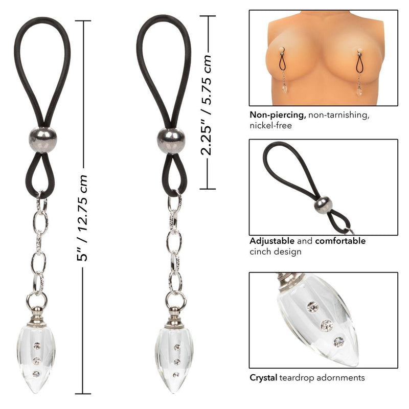 Nipple Play Non-Piercing Nipple Jewelry Crystal Teardrop | CalExotics - The Dildo Hub