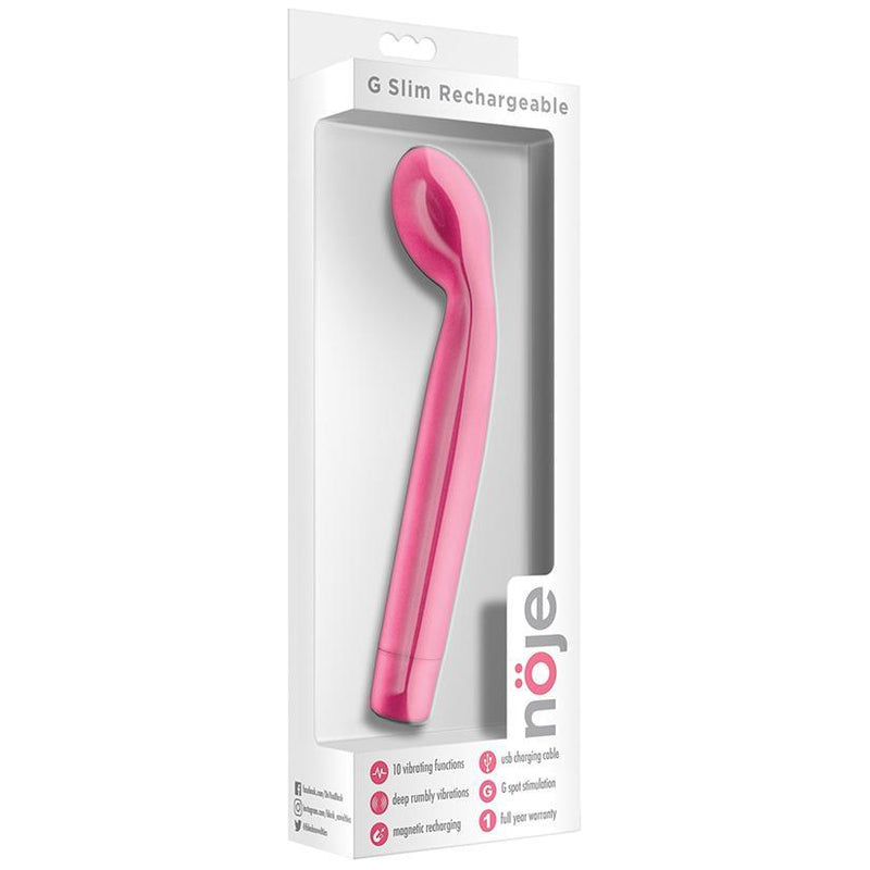 Noje - G Slim Rechargable - Rose - The Dildo Hub