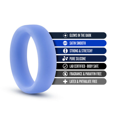 Performance - Silicone Glo Cock Ring - Blue Glow | Blush  from The Dildo Hub