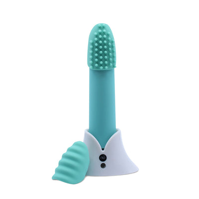 Sensuelle Point Plus 20-function Rechargable Silicone Bullet Vibrator With Textured Tips - Tiffany Blue Sex Toys from thedildohub.com