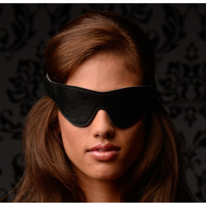 Onyx Leather Blindfold - The Dildo Hub