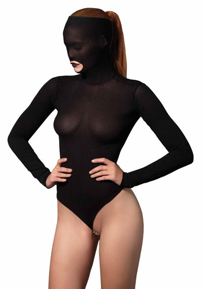 Opaque Masked Teddy with Beaded G-String - The Dildo Hub