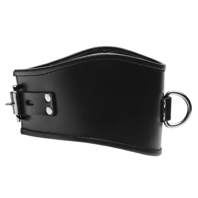 Padded Leather Locking Posture Collar - The Dildo Hub