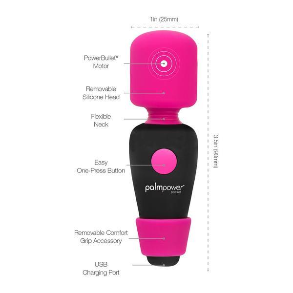 Palm Power Pocket Wand Massager - Fuchsia | BMS Factory - The Dildo Hub