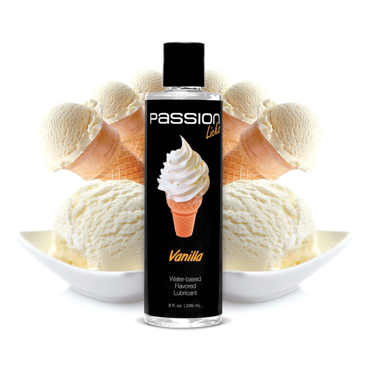 Passion Licks Vanilla Water Based Flavored Lubricant - 8 oz - The Dildo Hub