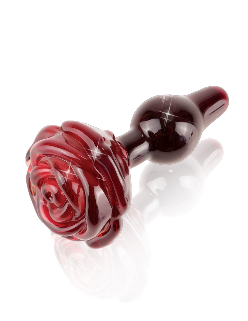 Icicles No. 76 Red Rose Glass Butt Plug | Pipedream  from thedildohub.com