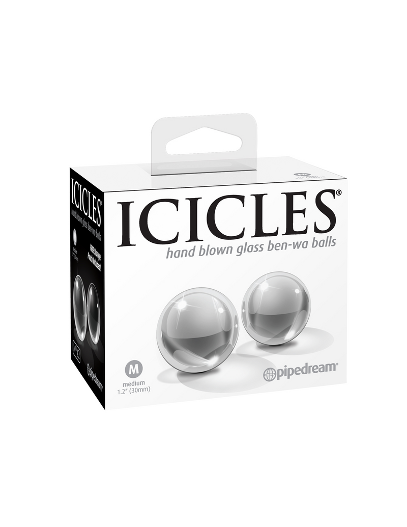 Icicles No. 42 Clear Glass Ben Wa Balls | Pipedream  from thedildohub.com