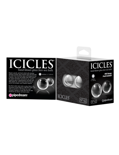 Icicles No. 42 Clear Glass Ben Wa Balls | Pipedream  from thedildohub.com