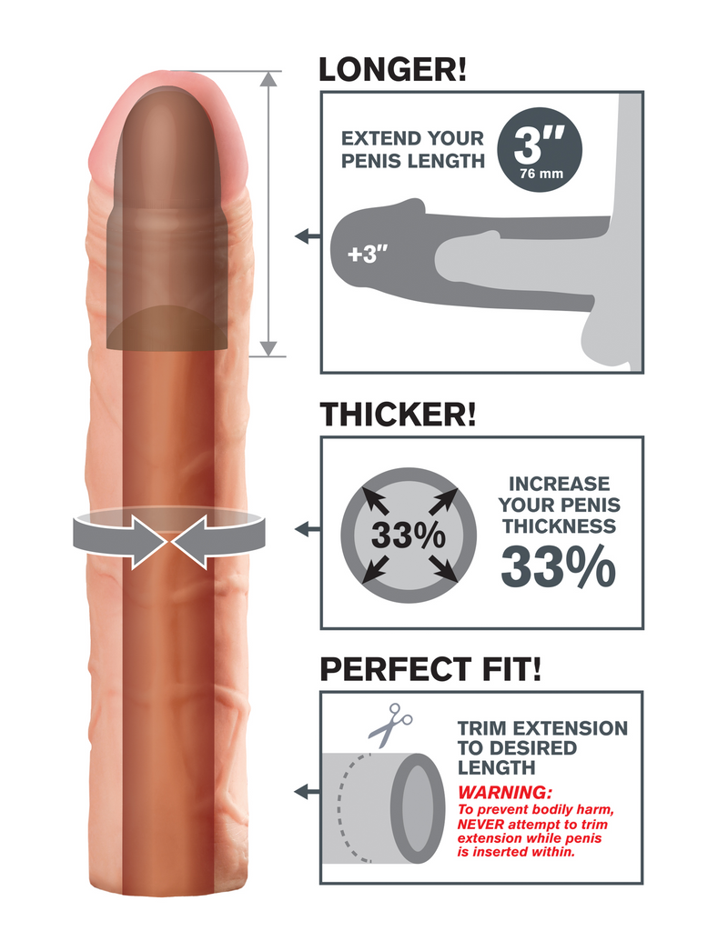 Fantasy X-Tension Perfect 3-Inch Penis Extension | Pipedream  from The Dildo Hub