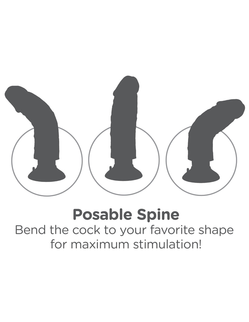 King Cock 8 Inch Vibrating Cock - Light
