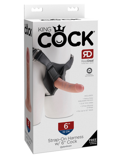 King Cock Strap-on Harness With 6 Inch Cock - Light | Pipedream  from Pipedream