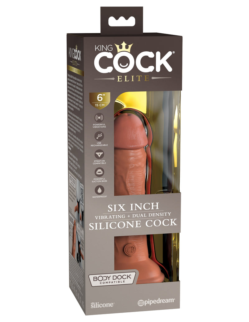 6 Inch King Cock | Realistic Vibrating Dildo - Lifelike Dildo - Vibrating Dildo