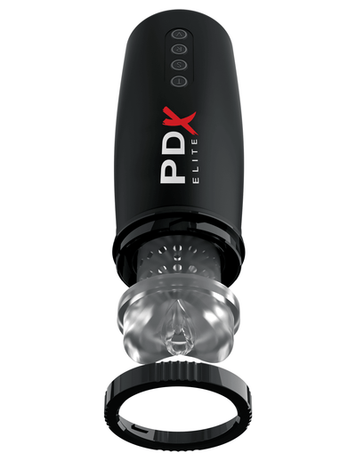 PDX Elite Moto-Bator Masturbator 2 - Clear/Black | Pipedream - The Dildo Hub