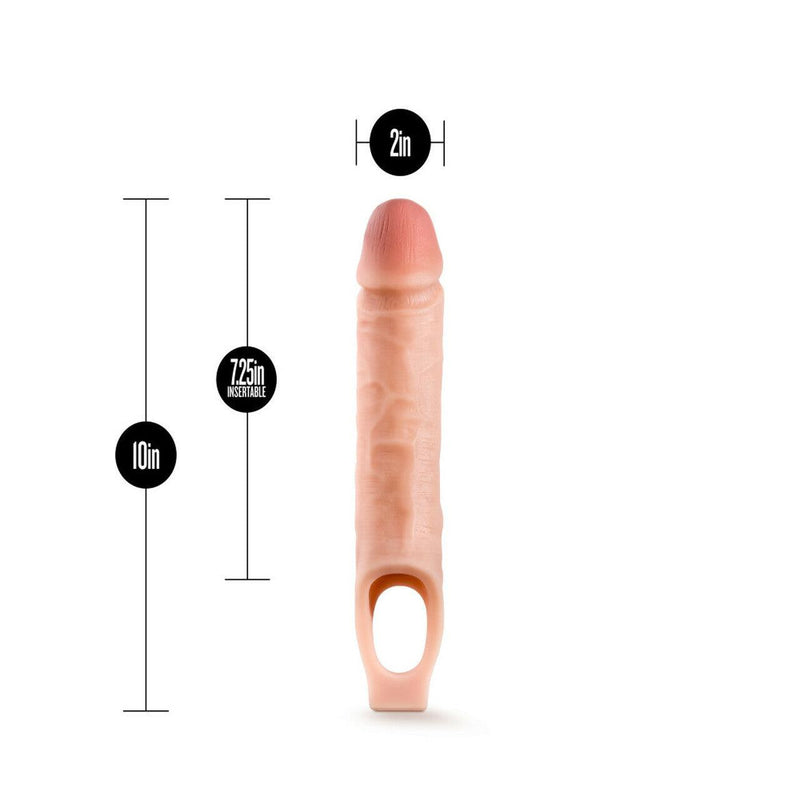 Penis Extension Performance Sheath - Vanilla 10 inch. | Blush - The Dildo Hub