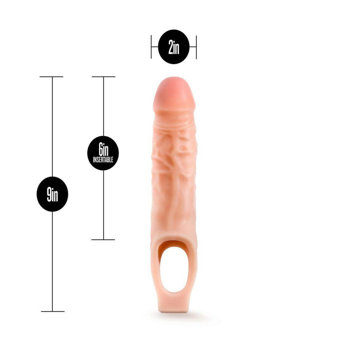 Penis Extension Performance Sheath - Vanilla 9 inch. | Blush - The Dildo Hub