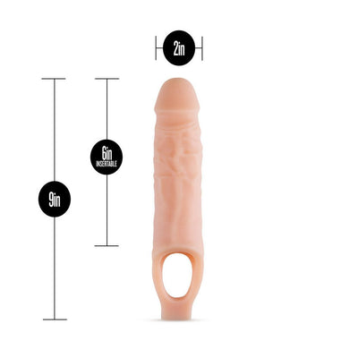 Penis Extensions Performance Plus Sheath - Vanilla 9 inch | Blush - The Dildo Hub