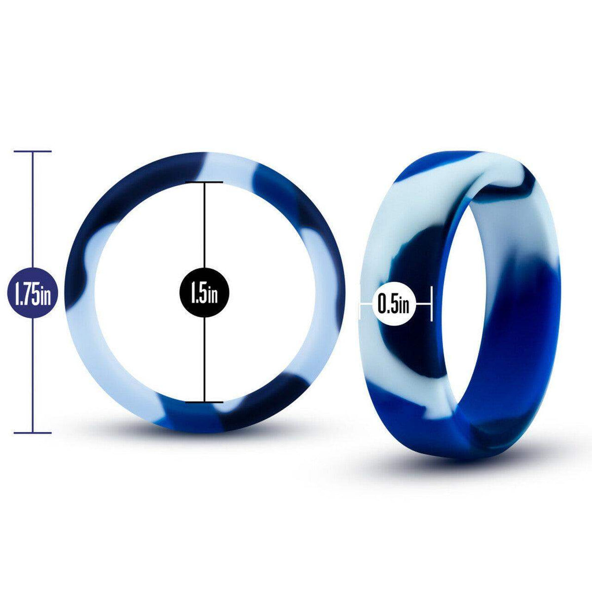 Performance - Silicone Camo Cock Ring - Blue Camoflauge | Blush - The Dildo Hub