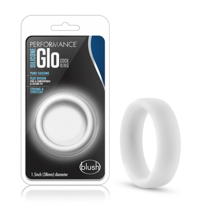 Performance - Silicone Glo Cock Ring - White Glow | Blush - The Dildo Hub