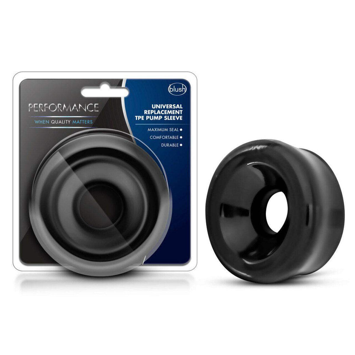 Performance Universal Replacement Tpe Pump Sleeve - Black | Blush - The Dildo Hub