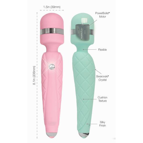 Pillow Talk Cheeky Wand Vibrator With Swarovski Crystal - Pink | BMS Factory - The Dildo Hub