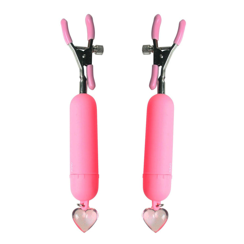 Pink Crush Vibrating Nipple Clamps - The Dildo Hub