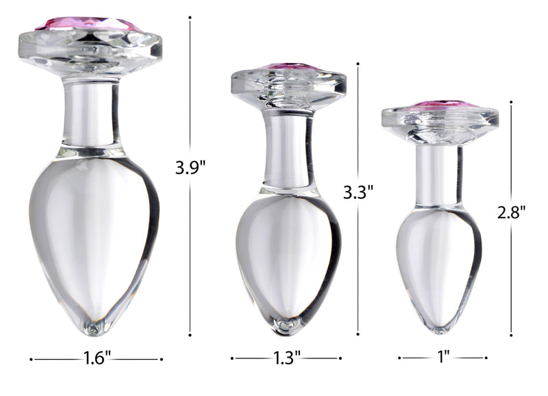 Pink Gem Glass Anal Plug - Large - The Dildo Hub