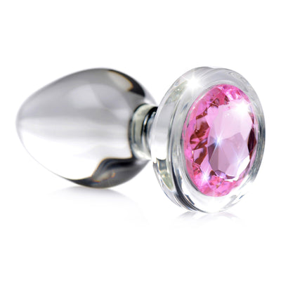 Pink Gem Glass Anal Plug - Medium - The Dildo Hub