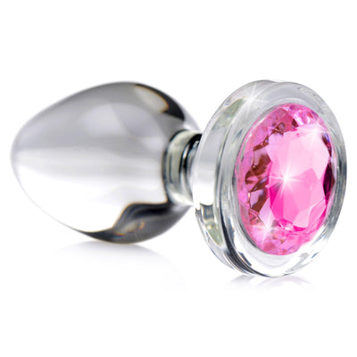 Pink Gem Glass Anal Plug - Small - The Dildo Hub