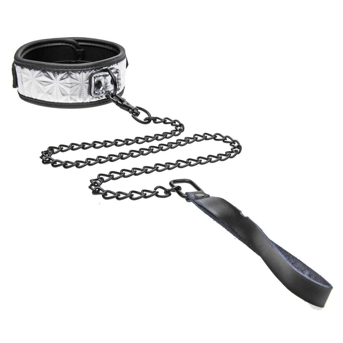 Platinum Bound Chained Collar with Leash - The Dildo Hub