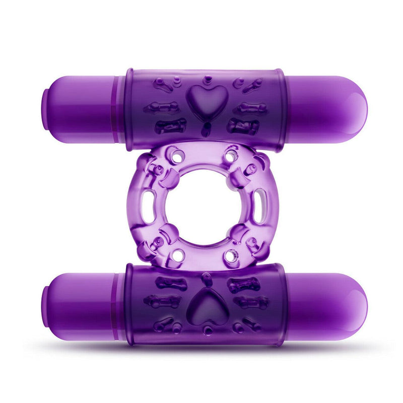 Play With Me Dual Vibrating Cock Ring - Purple | Blush - The Dildo Hub