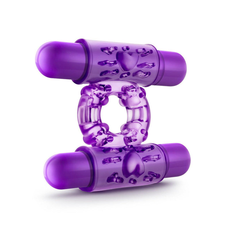 Play With Me Dual Vibrating Cock Ring - Purple | Blush - The Dildo Hub