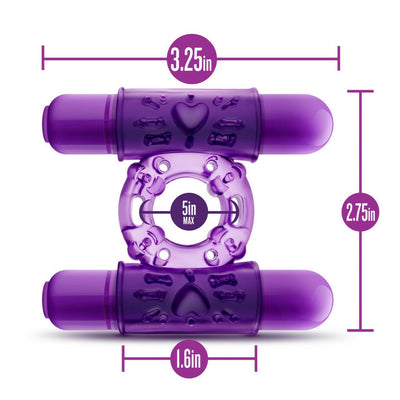 Play With Me Dual Vibrating Cock Ring - Purple | Blush - The Dildo Hub