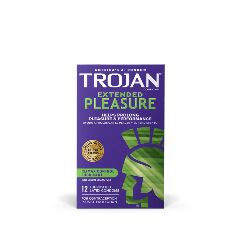 Pleasures Extended Lubricated Condoms - 12 Pack | Trojan - The Dildo Hub