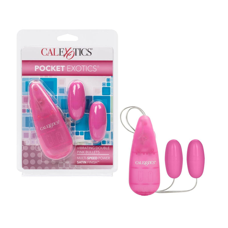 Pocket Vibrating Double Pink Vibrating Bullets - Pink | CalExotics - The Dildo Hub