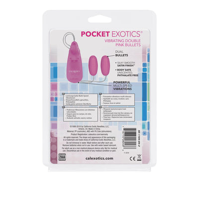 Pocket Vibrating Double Pink Vibrating Bullets - Pink | CalExotics - The Dildo Hub