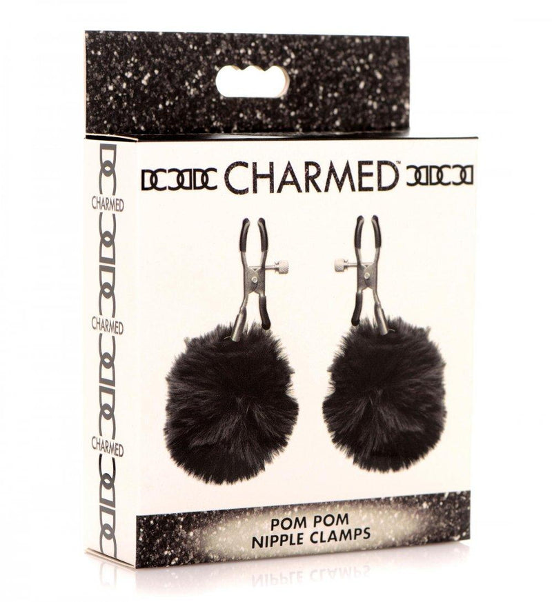 Pom Pom Nipple Clamps Black - The Dildo Hub