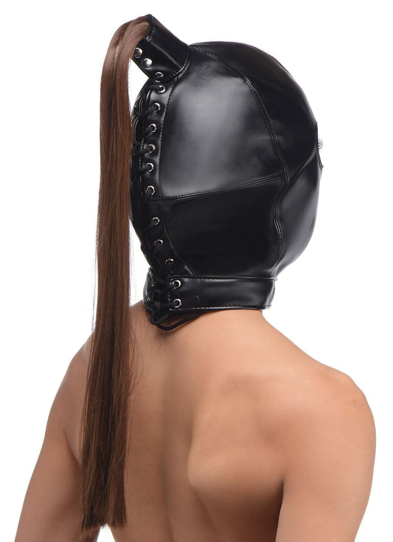 Ponytail Bondage Hood - The Dildo Hub