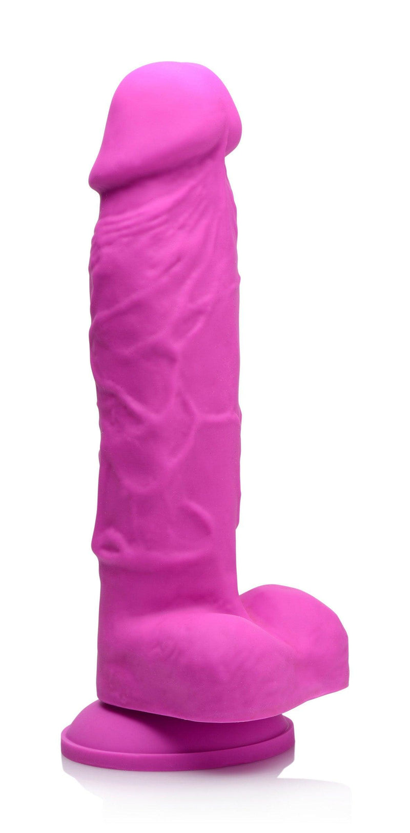 Power Pecker 7 Inch Silicone Dildo with Balls - Pink - The Dildo Hub