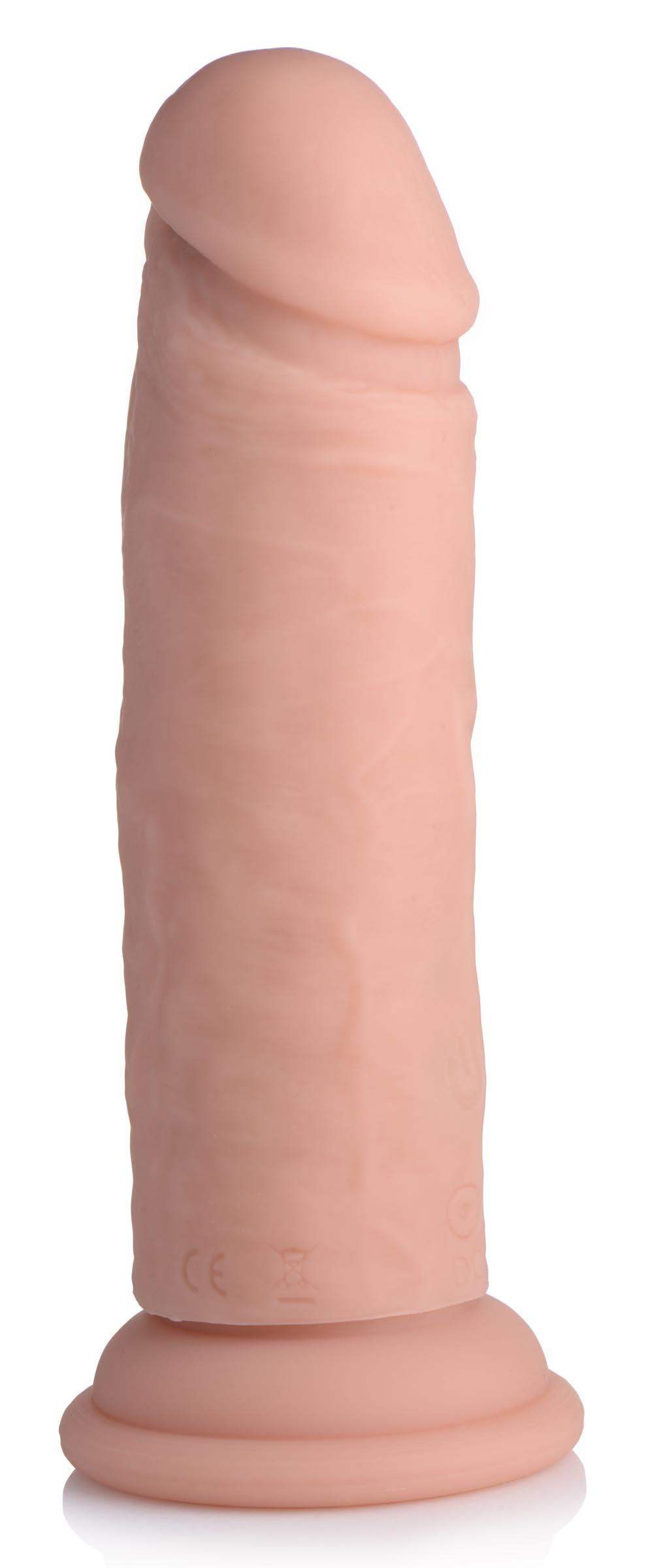 Power Player 28X Vibrating Silicone Dildo with Remote - Light - The Dildo Hub