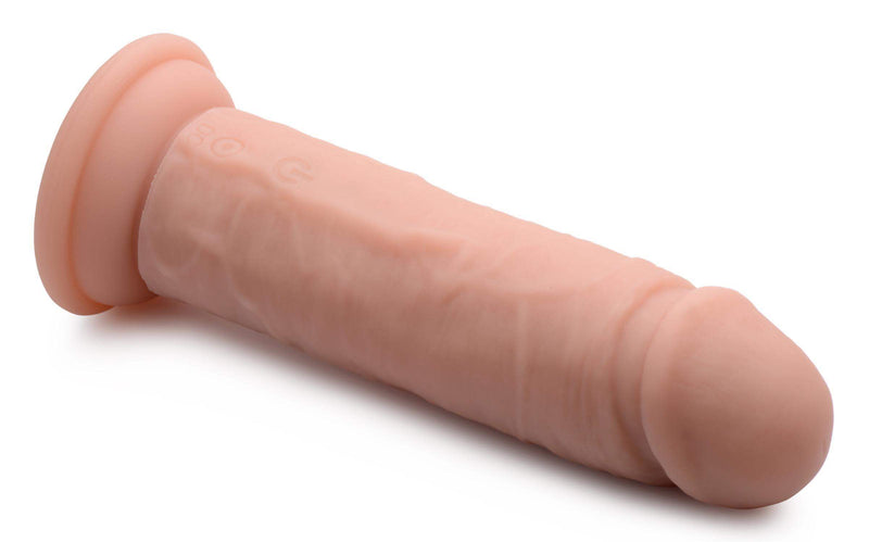 Power Player 28X Vibrating Silicone Dildo with Remote - Light - The Dildo Hub