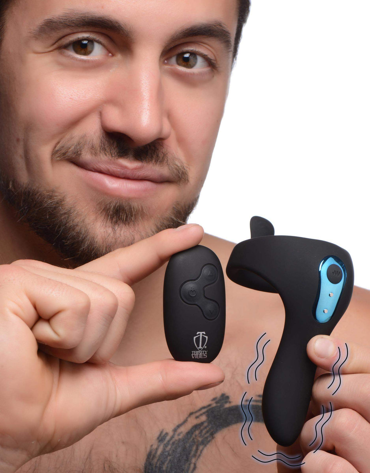 Power Taint 7X Silicone Cock and Ball Ring with Remote - The Dildo Hub