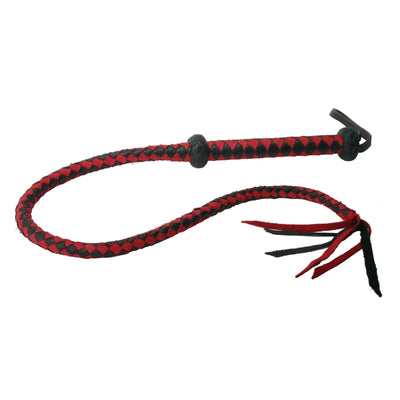 Premium Red and Black Leather Whip - The Dildo Hub