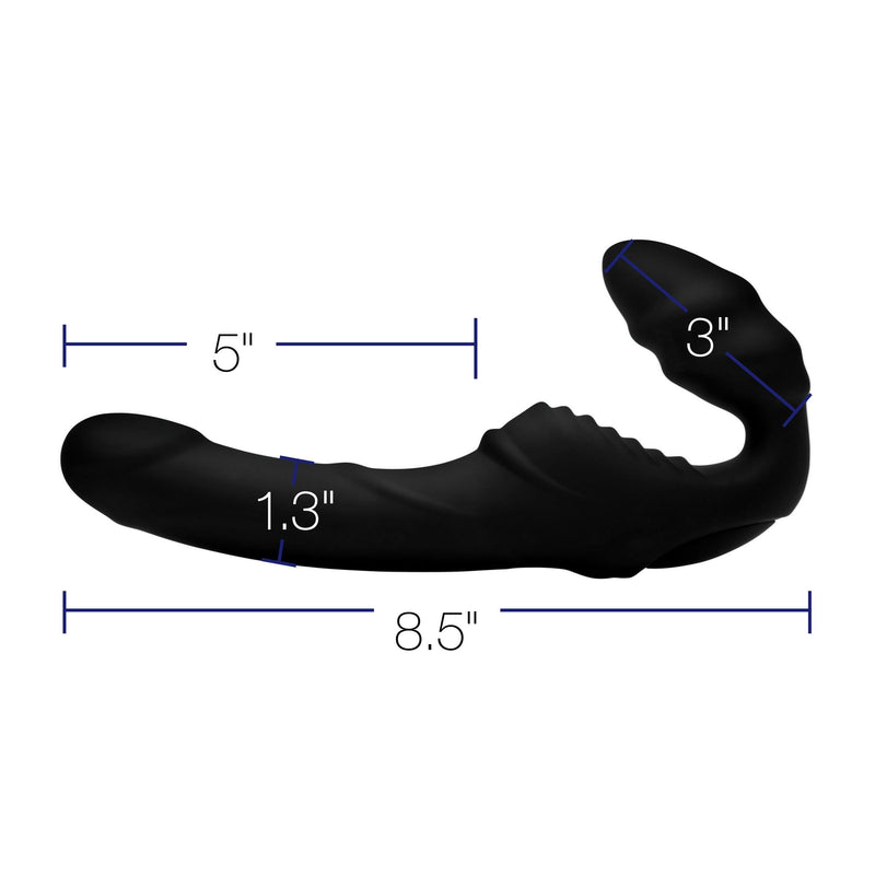 Pro Rider 9X Vibrating Silicone Strapless Strap On with Remote Control - The Dildo Hub