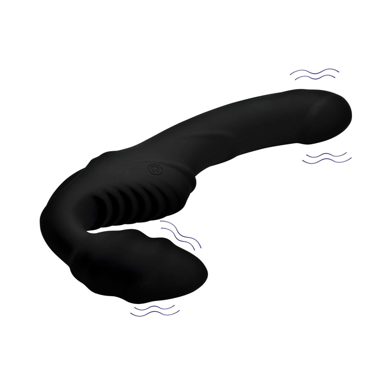 Pro Rider 9X Vibrating Silicone Strapless Strap On with Remote Control - The Dildo Hub