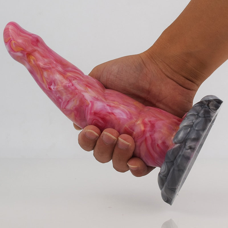 Fantasy Unicorn Dildo in Pink Marbling - 8.66 Inches  from thedildohub.com
