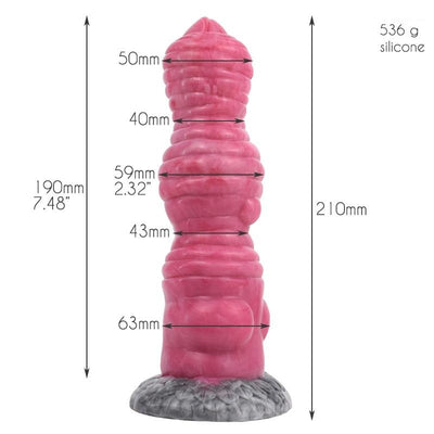 Fantasy Seahorse Dildo in Pink and Grey Marbling - 8.26 Inches Sex Toys from thedildohub.com