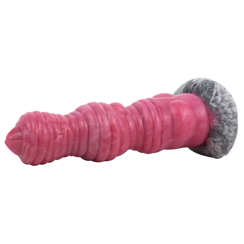 Fantasy Seahorse Dildo in Pink and Grey Marbling - 8.26 Inches Sex Toys from thedildohub.com