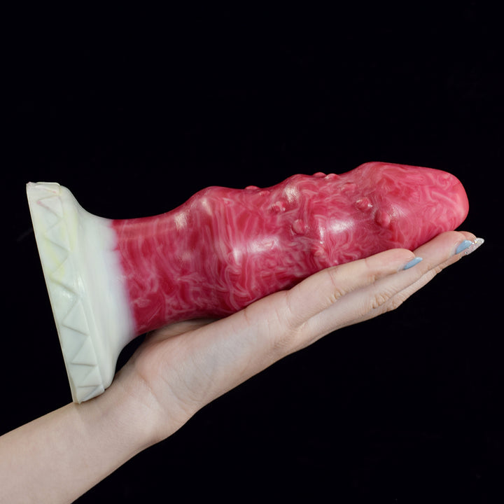 Monster Fantasy Alien Anal Plug in Burgundy Marbling - 7.28 Inches  from The Dildo Hub
